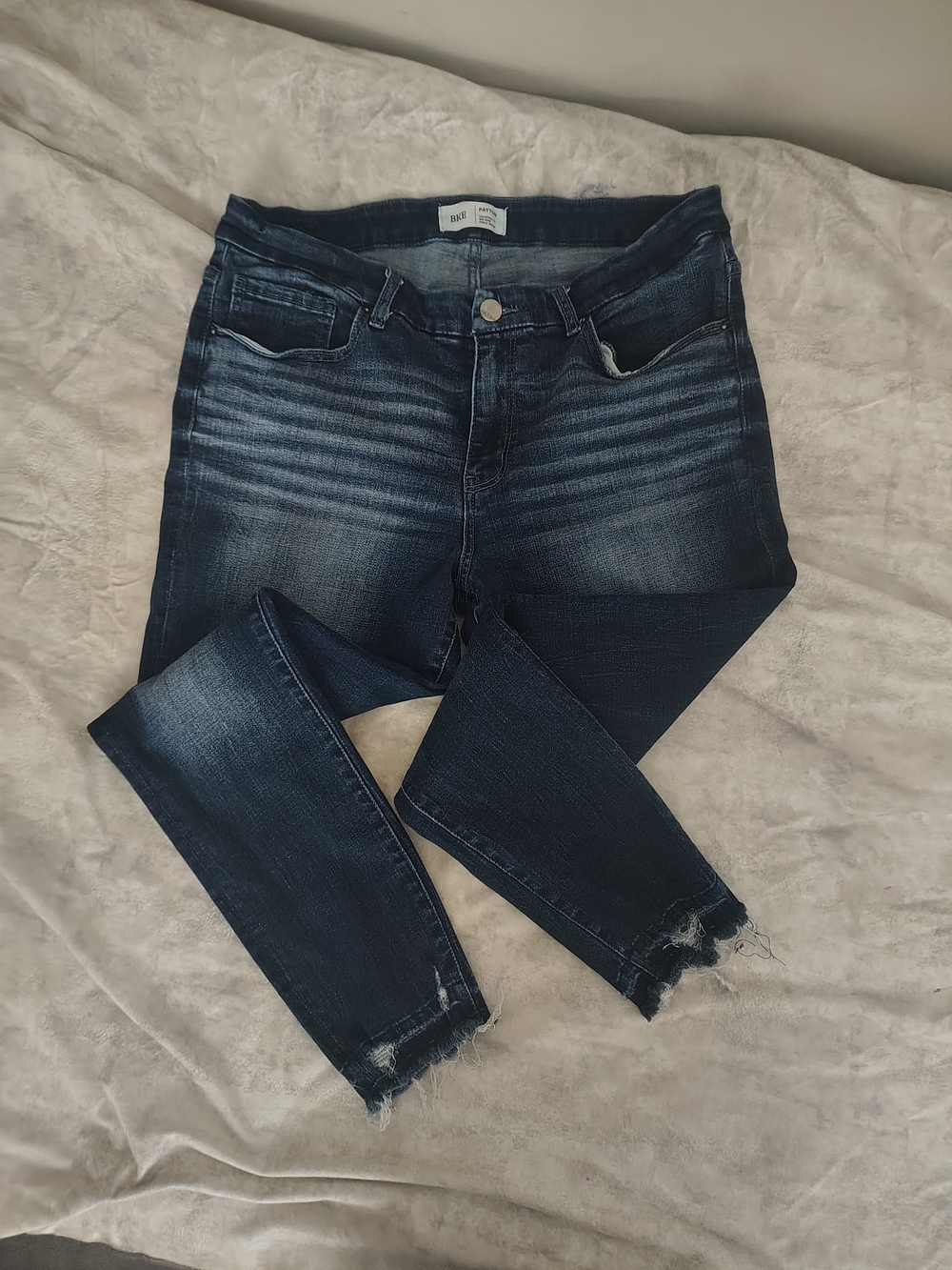 BKE Dark Blue Distressed Skinny Jeans